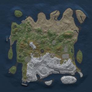 Thumbnail Rust Map: Procedural Map, Size: 3500, Seed: 28463, 13 Monuments