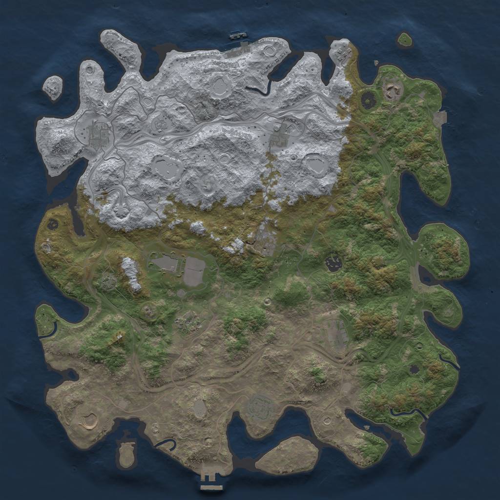 Rust Map: Procedural Map, Size: 4600, Seed: 832024, 19 Monuments