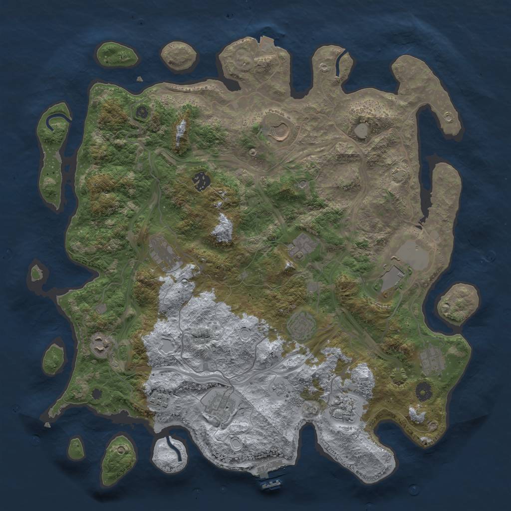 Rust Map: Procedural Map, Size: 4250, Seed: 171375212, 18 Monuments