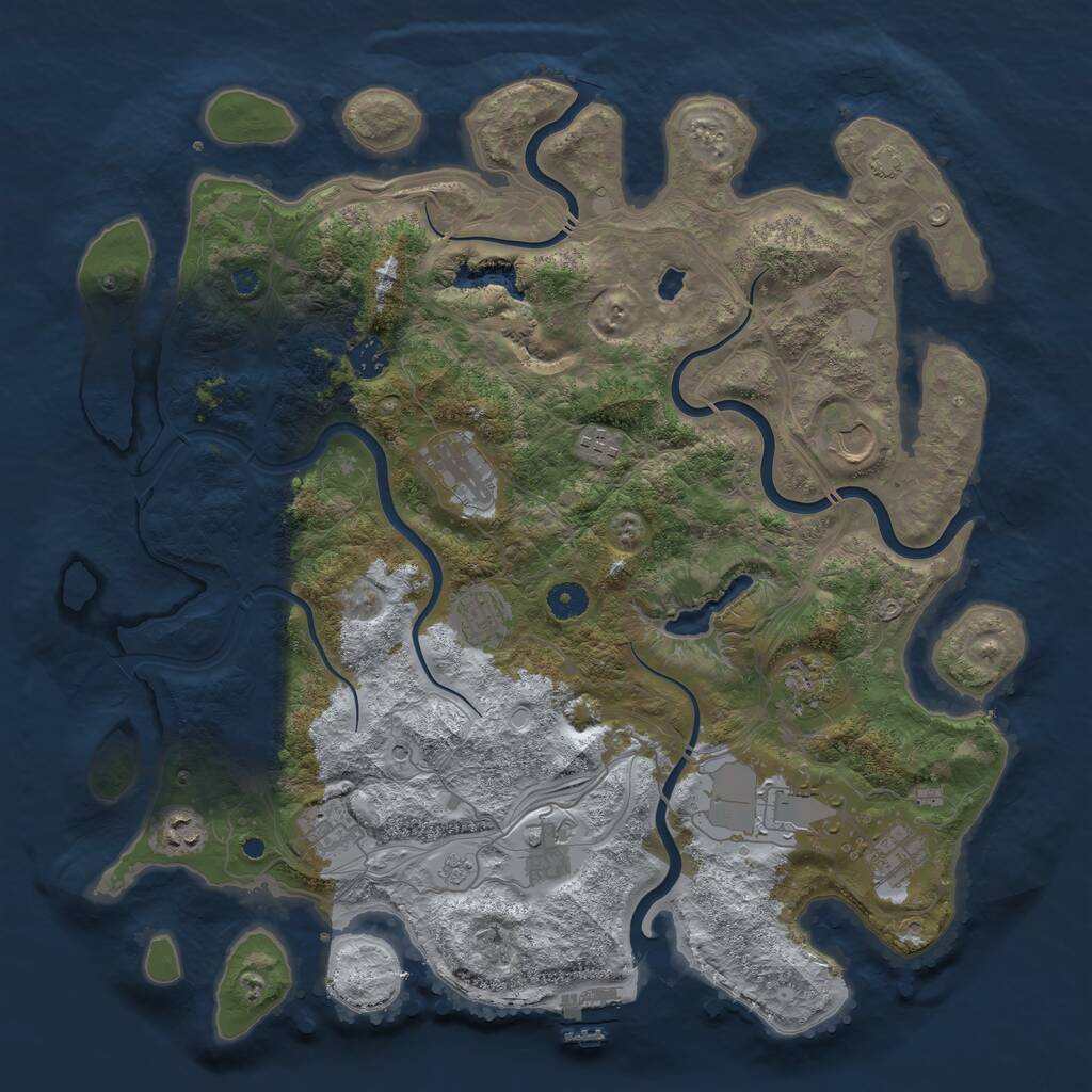 Rust Map: Procedural Map, Size: 4250, Seed: 171375212, 16 Monuments