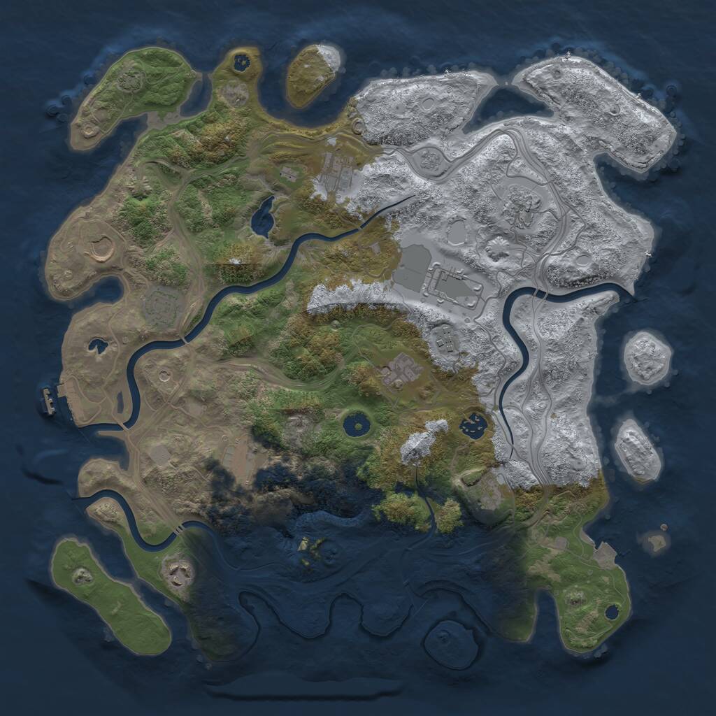 Rust Map: Procedural Map, Size: 4250, Seed: 1364088120, 16 Monuments
