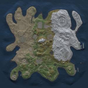 Thumbnail Rust Map: Procedural Map, Size: 3500, Seed: 2106187549, 18 Monuments