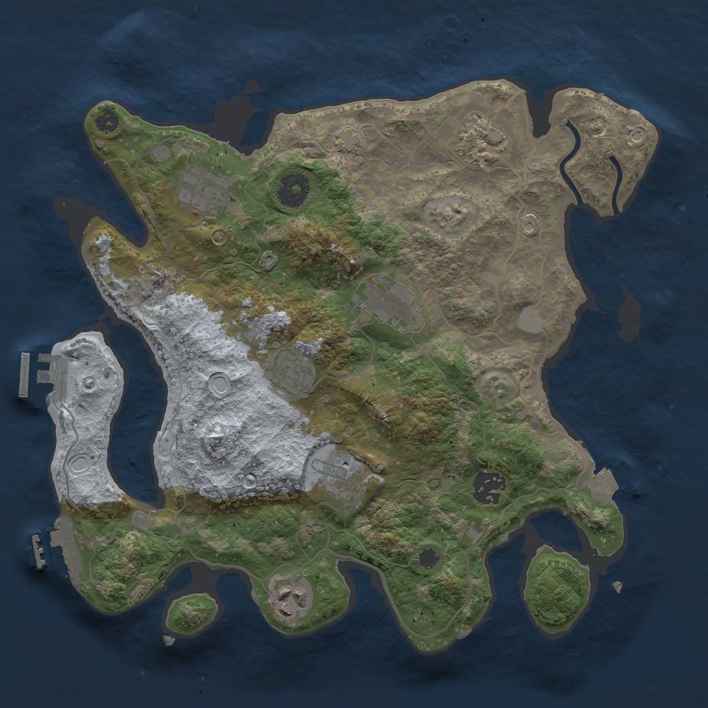 Rust Map: Procedural Map, Size: 3200, Seed: 122419390, 13 Monuments