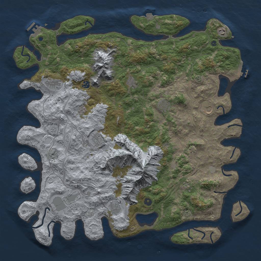 Rust Map: Procedural Map, Size: 5000, Seed: 1542352321, 19 Monuments