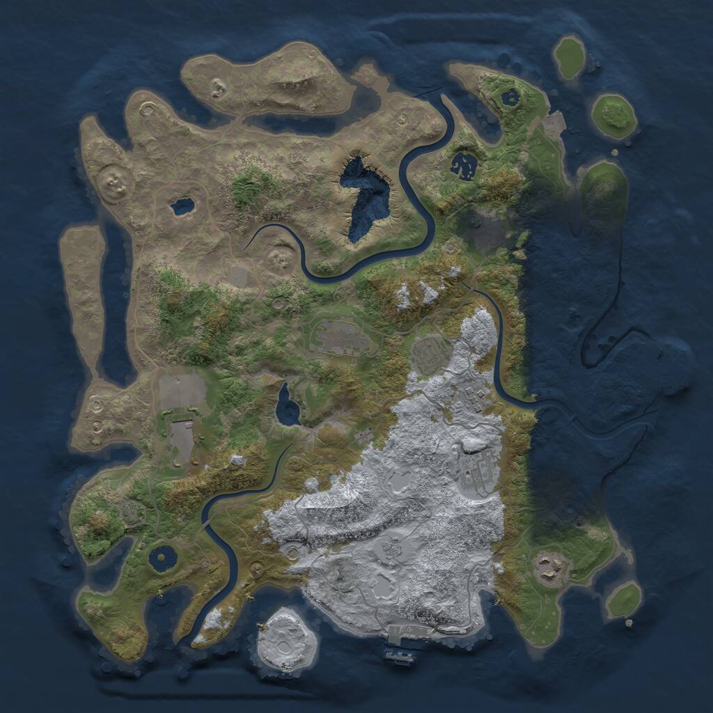 Rust Map: Procedural Map, Size: 4000, Seed: 1353644838, 14 Monuments