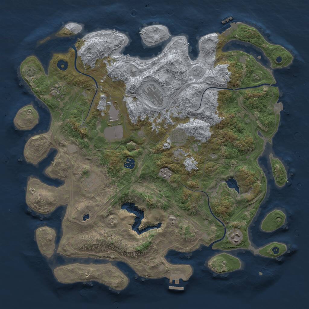 Rust Map: Procedural Map, Size: 4250, Seed: 955237248, 14 Monuments
