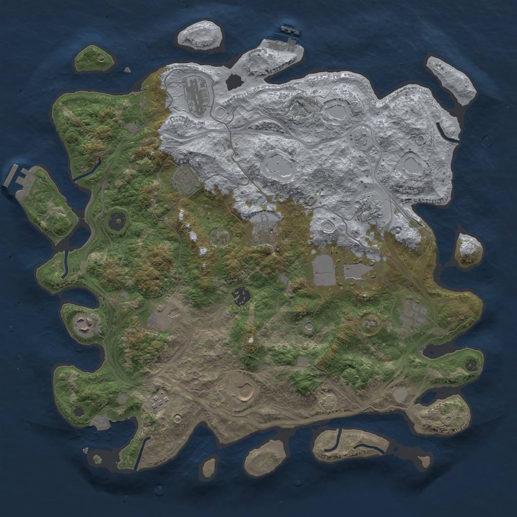 Rust Map: Procedural Map, Size: 4250, Seed: 1088412238, 19 Monuments