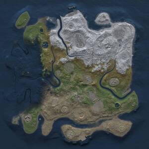 Thumbnail Rust Map: Procedural Map, Size: 3500, Seed: 723685435, 15 Monuments
