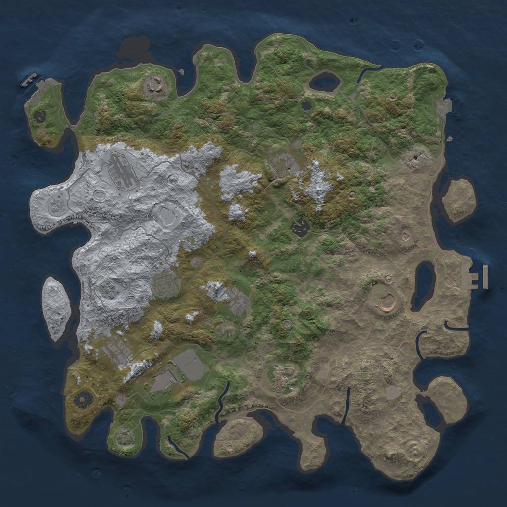 Rust Map: Procedural Map, Size: 4200, Seed: 1960, 19 Monuments