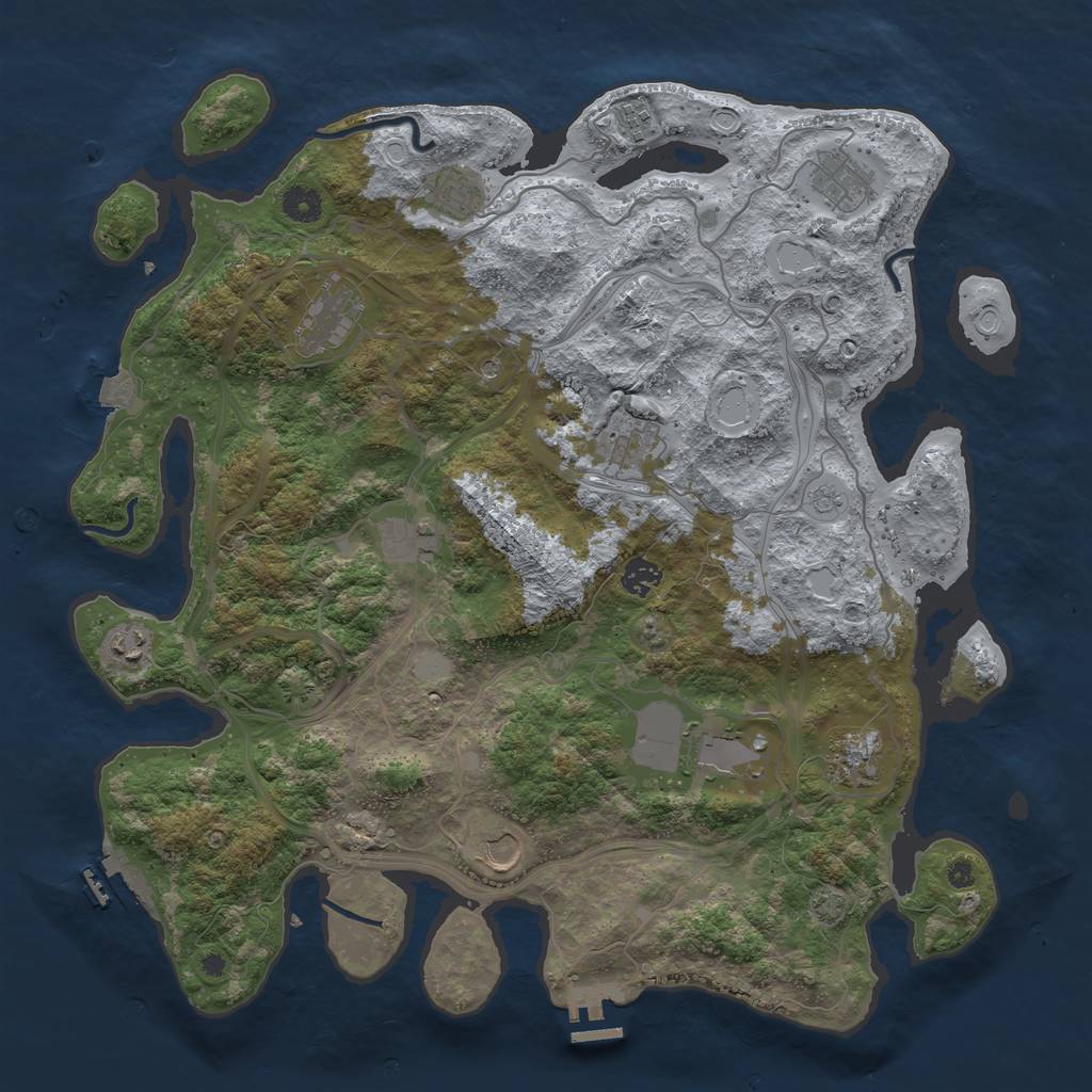 Rust Map: Procedural Map, Size: 4250, Seed: 519115830, 19 Monuments