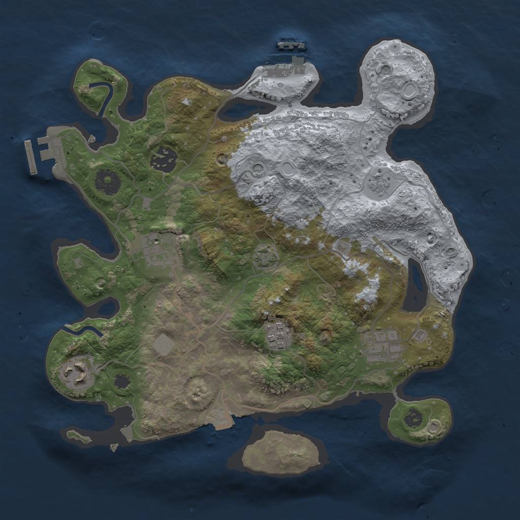 Rust Map: Procedural Map, Size: 3000, Seed: 391187273, 13 Monuments