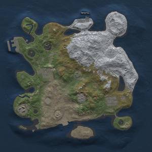 Thumbnail Rust Map: Procedural Map, Size: 3000, Seed: 391187273, 13 Monuments