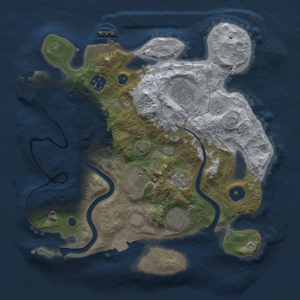 Rust Map: Procedural Map, Size: 3000, Seed: 391187273, 11 Monuments