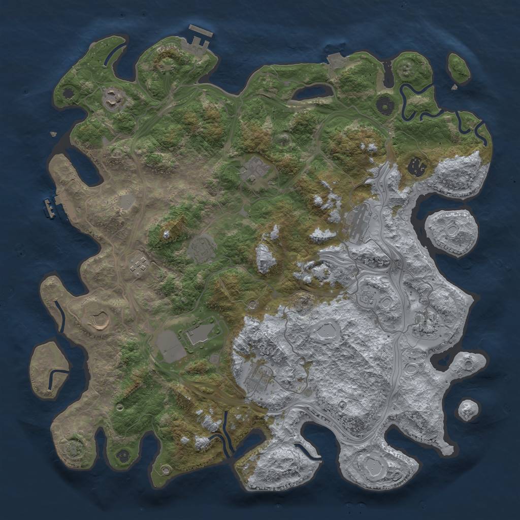 Rust Map: Procedural Map, Size: 4250, Seed: 70709, 18 Monuments