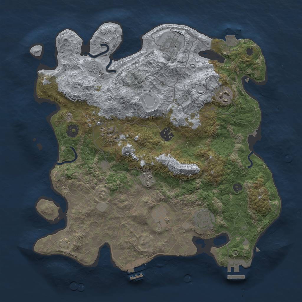 Rust Map: Procedural Map, Size: 3487, Seed: 1248651491, 15 Monuments