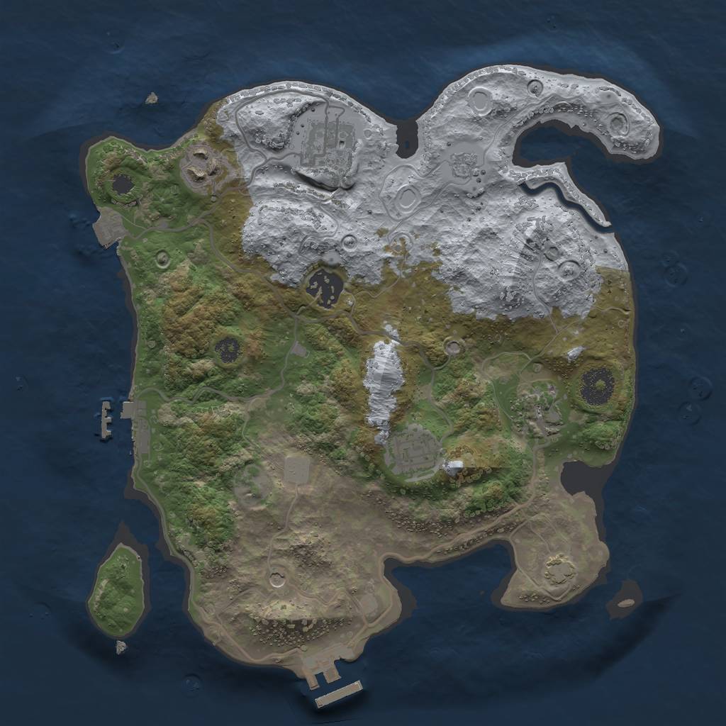Rust Map: Procedural Map, Size: 3000, Seed: 1109167600, 13 Monuments