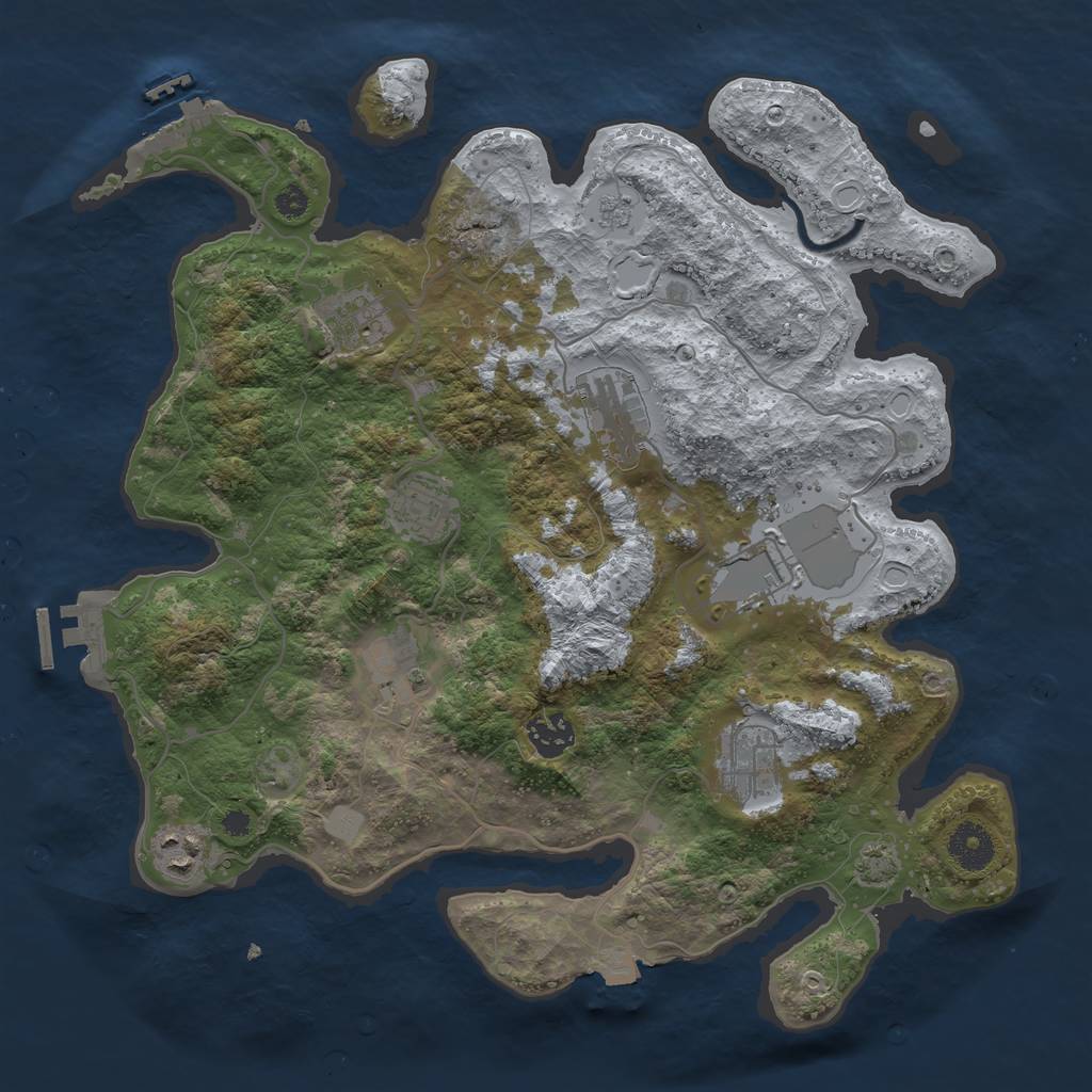 Rust Map: Procedural Map, Size: 3555, Seed: 35, 15 Monuments