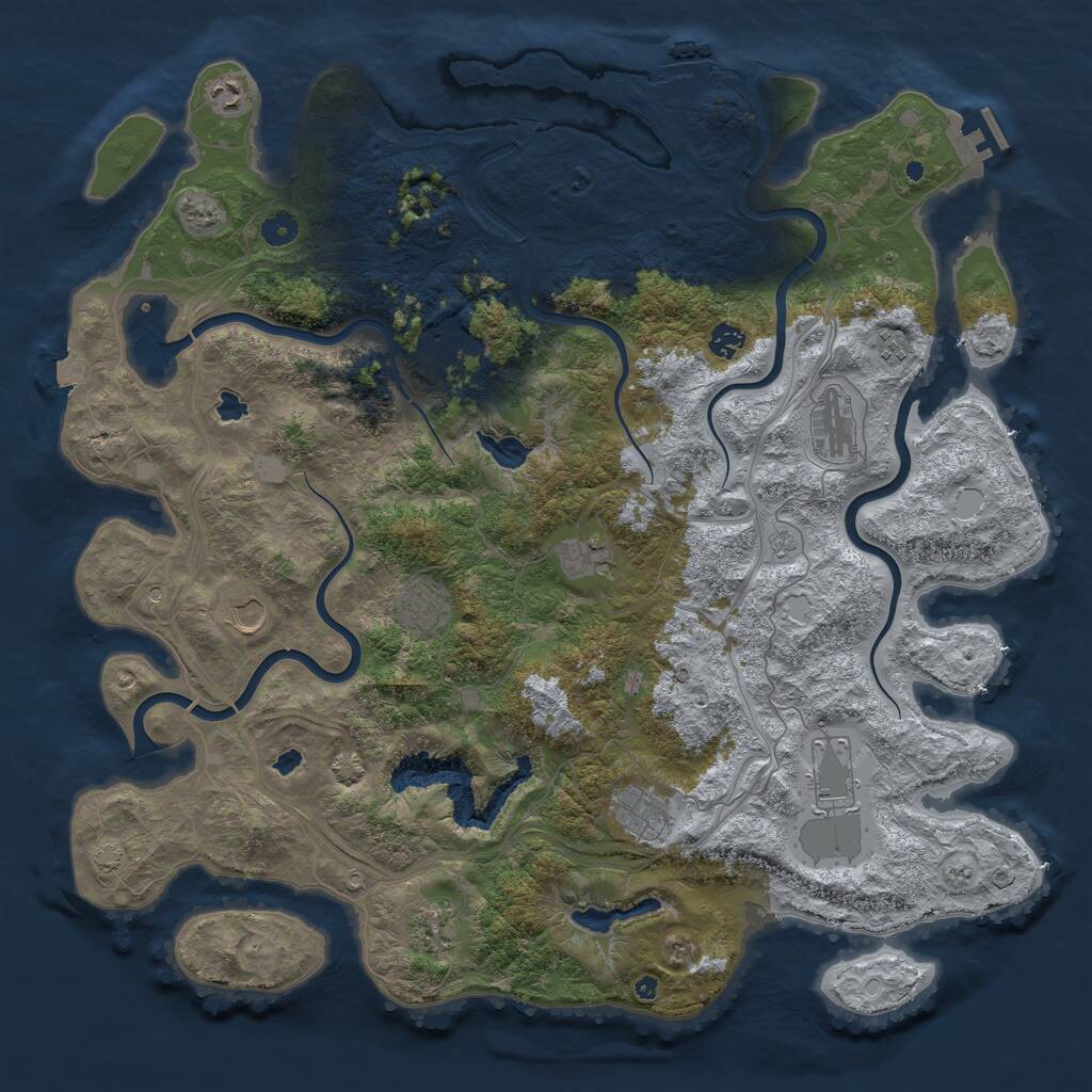 Rust Map: Procedural Map, Size: 4750, Seed: 539839829, 17 Monuments