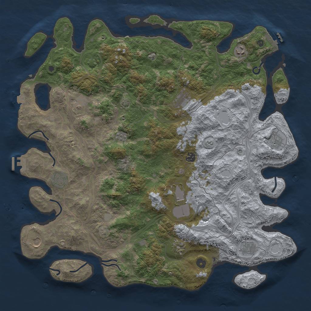 Rust Map: Procedural Map, Size: 4750, Seed: 539839829, 19 Monuments