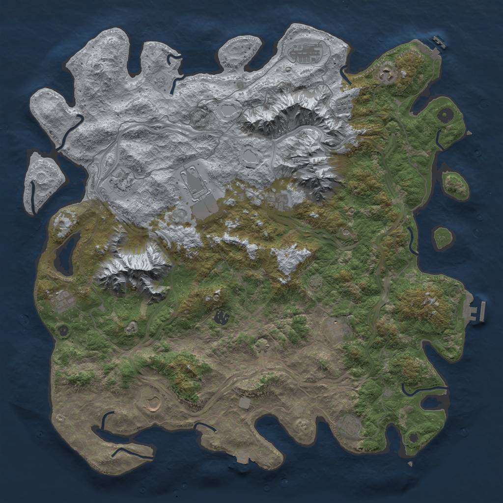 Rust Map: Procedural Map, Size: 5000, Seed: 1532, 19 Monuments