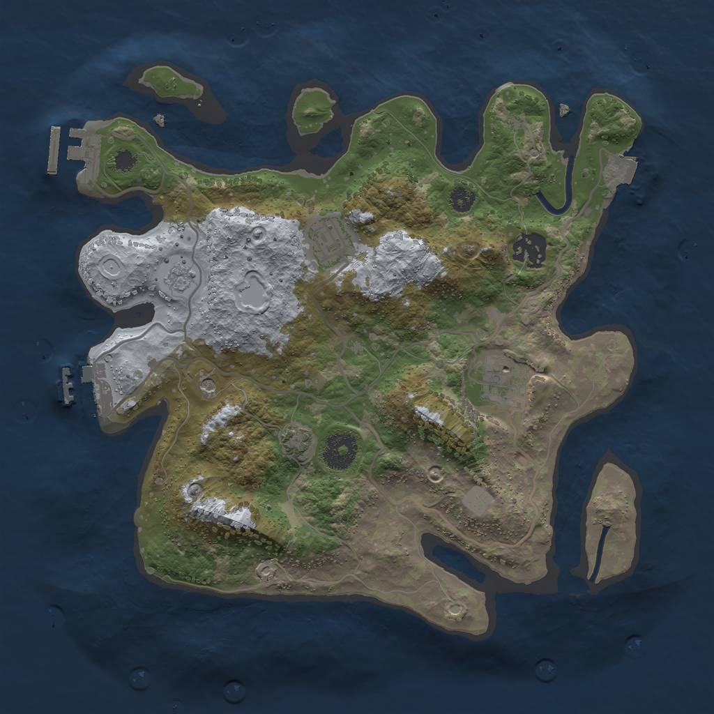 Rust Map: Procedural Map, Size: 3000, Seed: 90646736, 11 Monuments