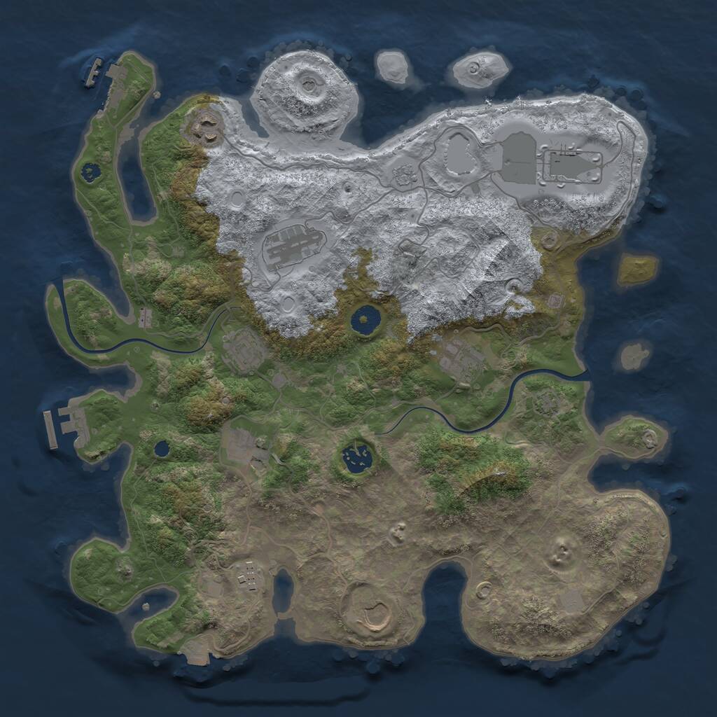 Rust Map: Procedural Map, Size: 3750, Seed: 1242347960, 15 Monuments