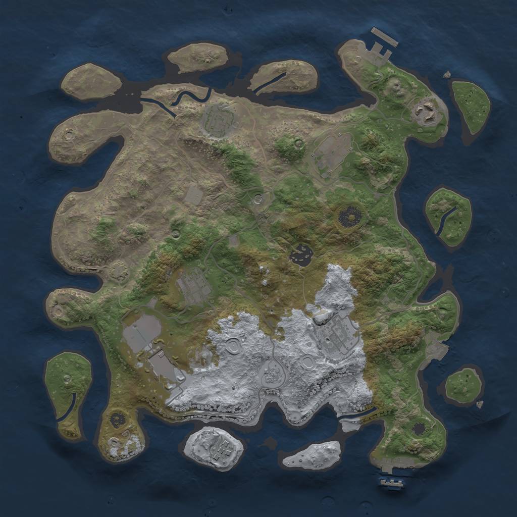 Rust Map: Procedural Map, Size: 3500, Seed: 141481617, 16 Monuments