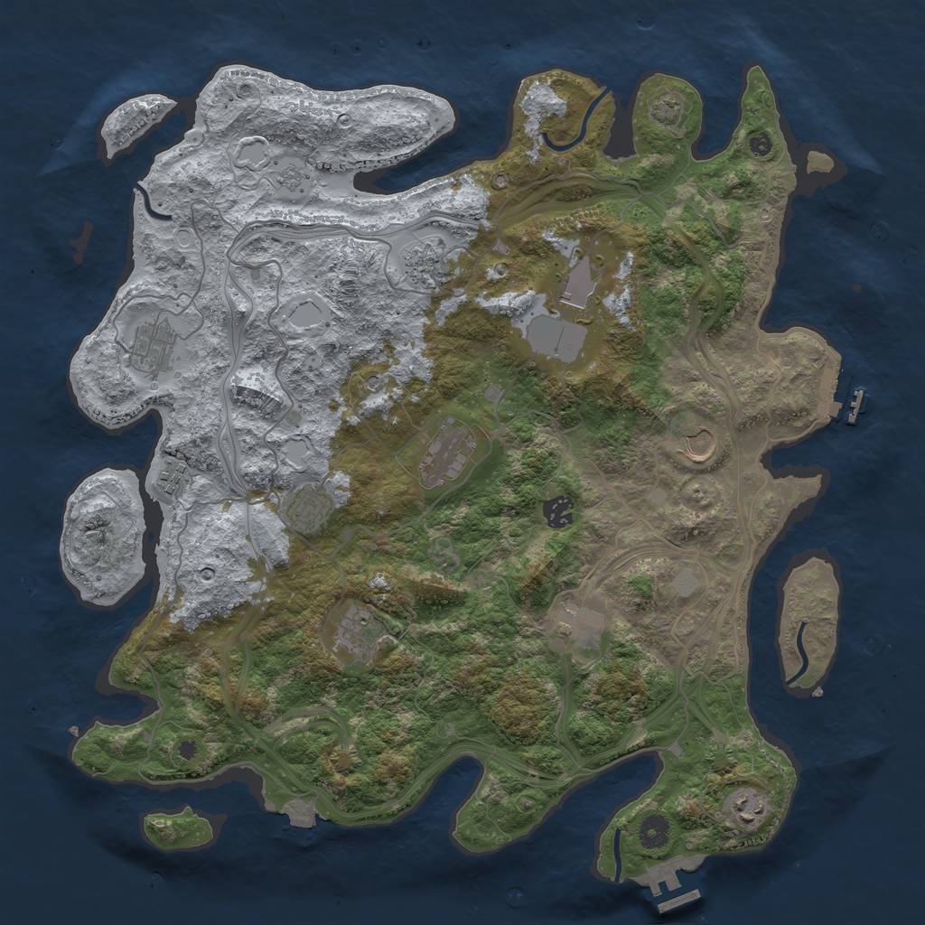 Rust Map: Procedural Map, Size: 4250, Seed: 1355979830, 19 Monuments