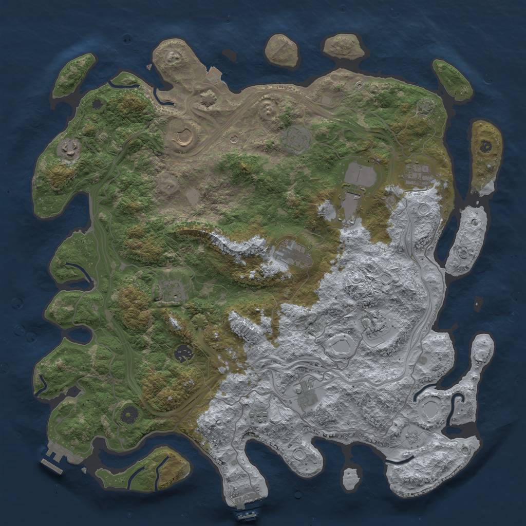 Rust Map: Procedural Map, Size: 4500, Seed: 334145117, 19 Monuments