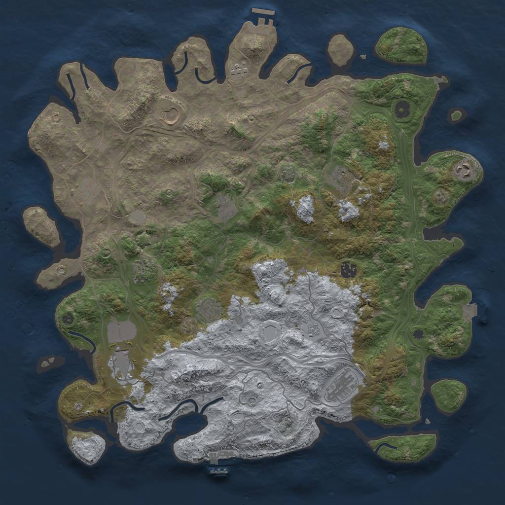 Rust Map: Procedural Map, Size: 4500, Seed: 479995, 19 Monuments