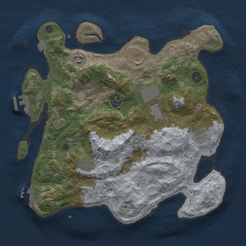 Rust Map: Procedural Map, Size: 3500, Seed: 1881935710, 15 Monuments