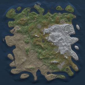 Thumbnail Rust Map: Procedural Map, Size: 4500, Seed: 1364642889, 19 Monuments