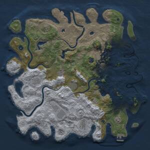 Thumbnail Rust Map: Procedural Map, Size: 4500, Seed: 911459, 16 Monuments