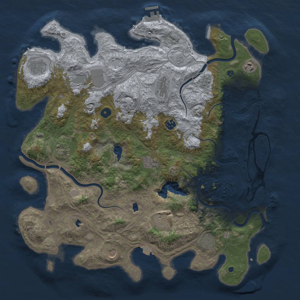 Rust Map: Procedural Map, Size: 4500, Seed: 982225444, 17 Monuments