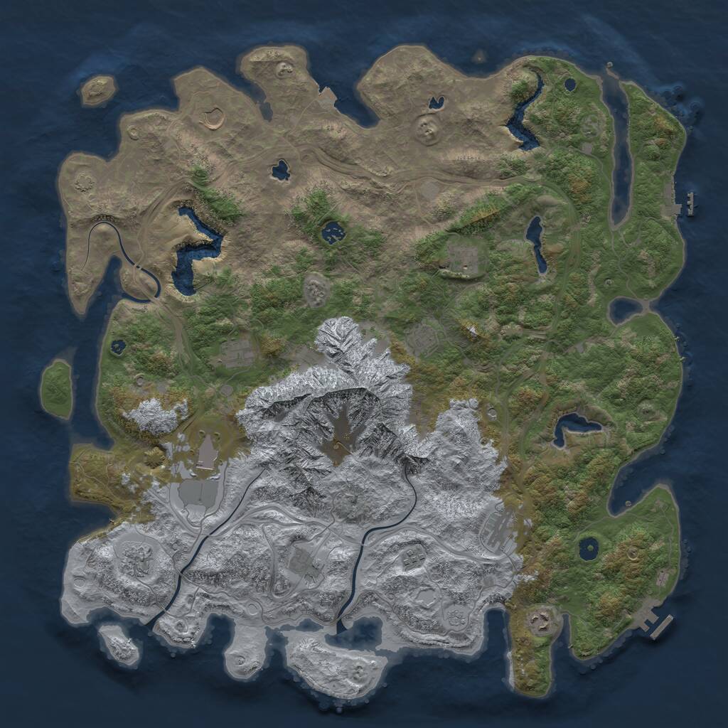 Rust Map: Procedural Map, Size: 5000, Seed: 169614454, 17 Monuments