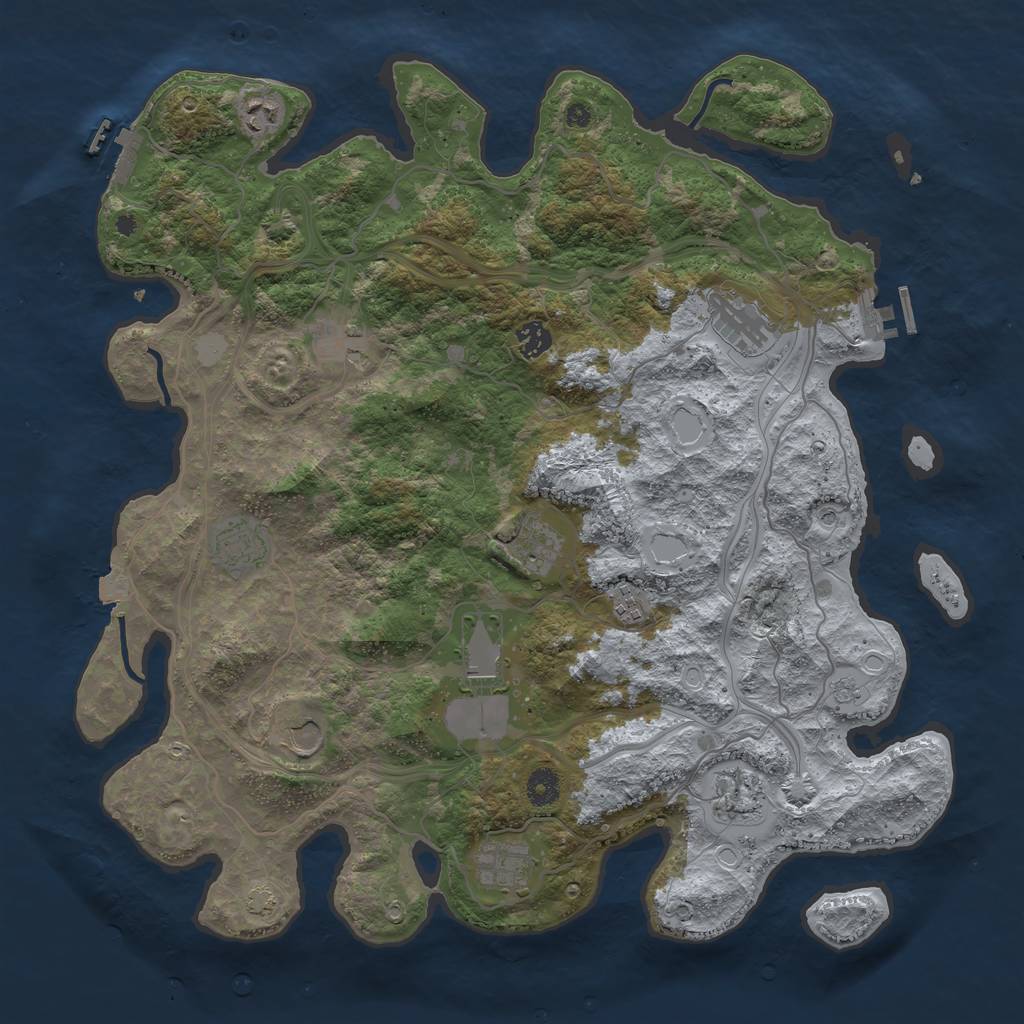 Rust Map: Procedural Map, Size: 4250, Seed: 1695320896, 19 Monuments