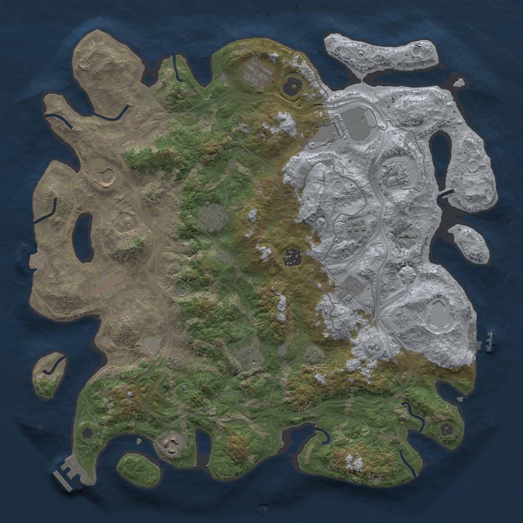 Rust Map: Procedural Map, Size: 4250, Seed: 1207358671, 19 Monuments