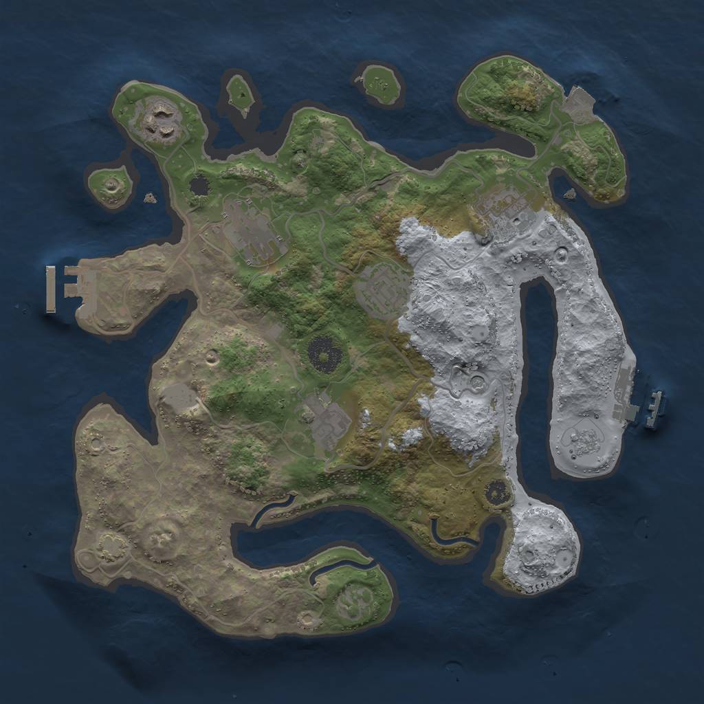 Rust Map: Procedural Map, Size: 3000, Seed: 9384, 13 Monuments