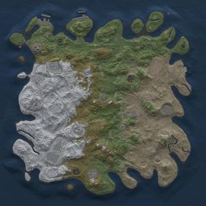 Thumbnail Rust Map: Procedural Map, Size: 4500, Seed: 641496639, 19 Monuments