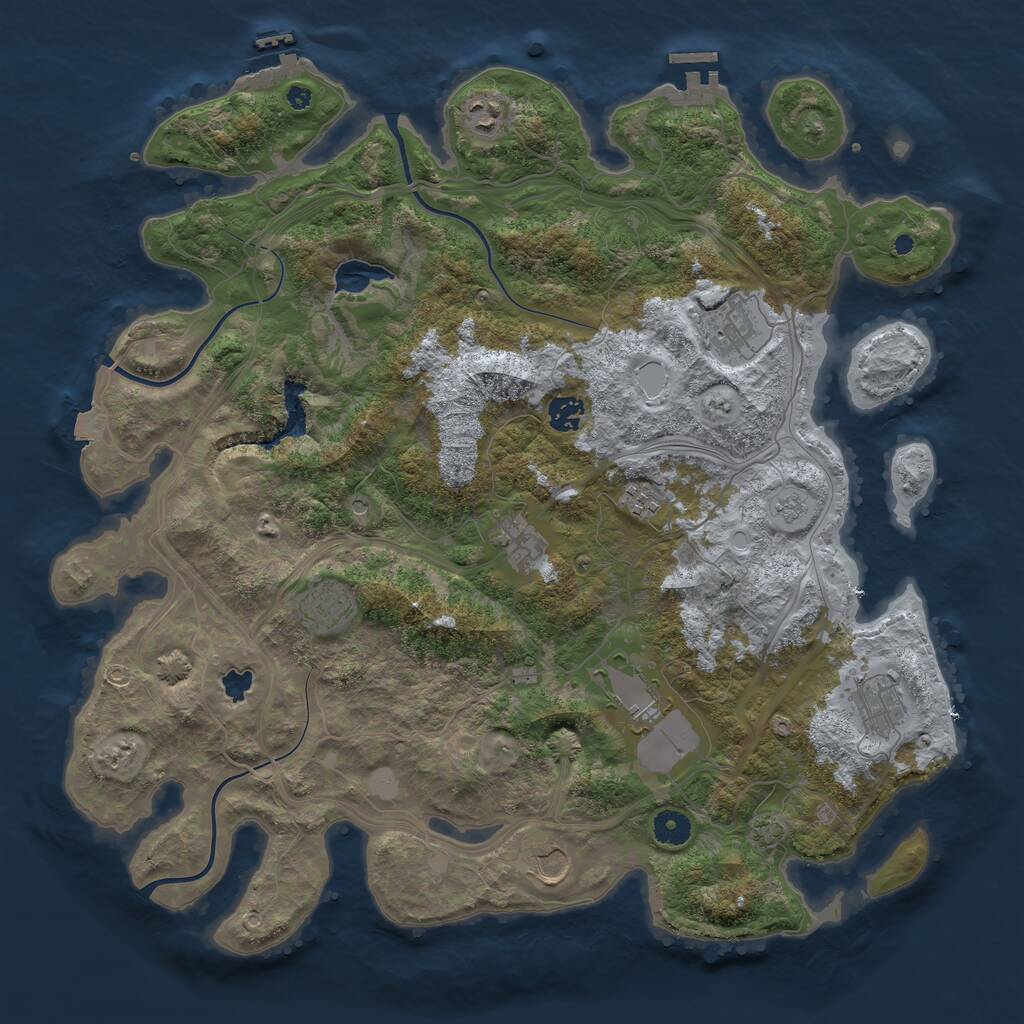 Rust Map: Procedural Map, Size: 4250, Seed: 1486688674, 15 Monuments