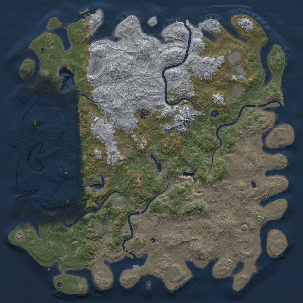 Rust Map: Procedural Map, Size: 6000, Seed: 25265771, 17 Monuments