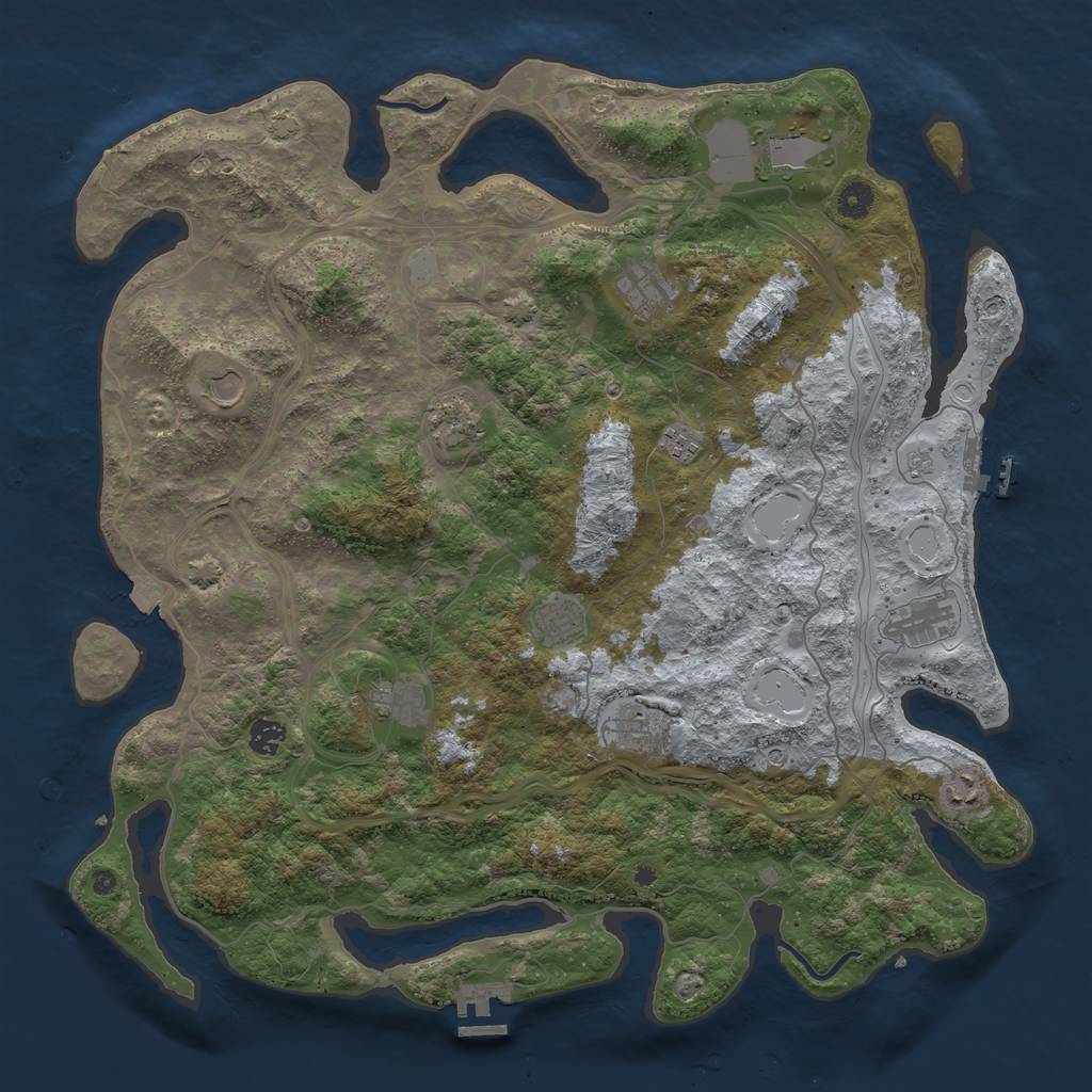 Rust Map: Procedural Map, Size: 4500, Seed: 1541874089, 19 Monuments