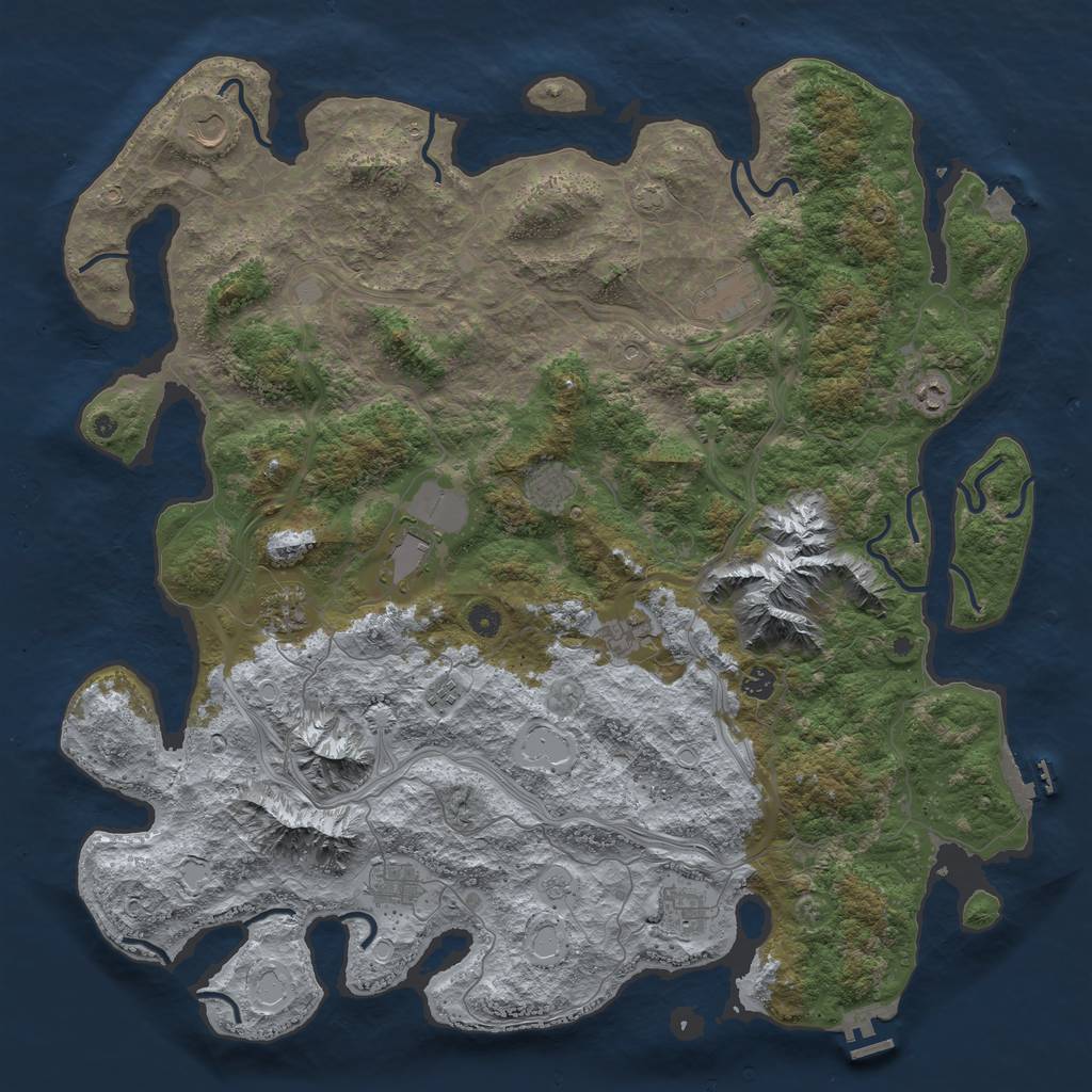 Rust Map: Procedural Map, Size: 5000, Seed: 441258565, 19 Monuments