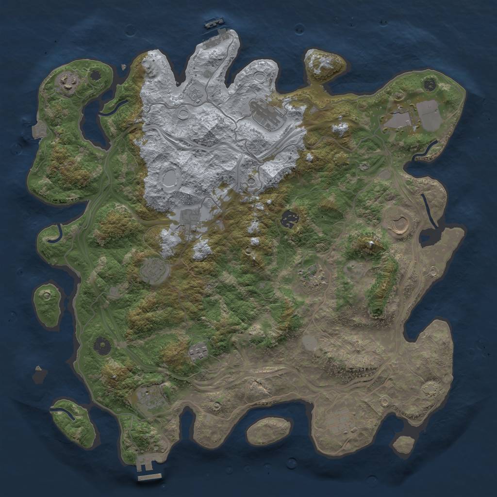 Rust Map: Procedural Map, Size: 4250, Seed: 1966022760, 19 Monuments