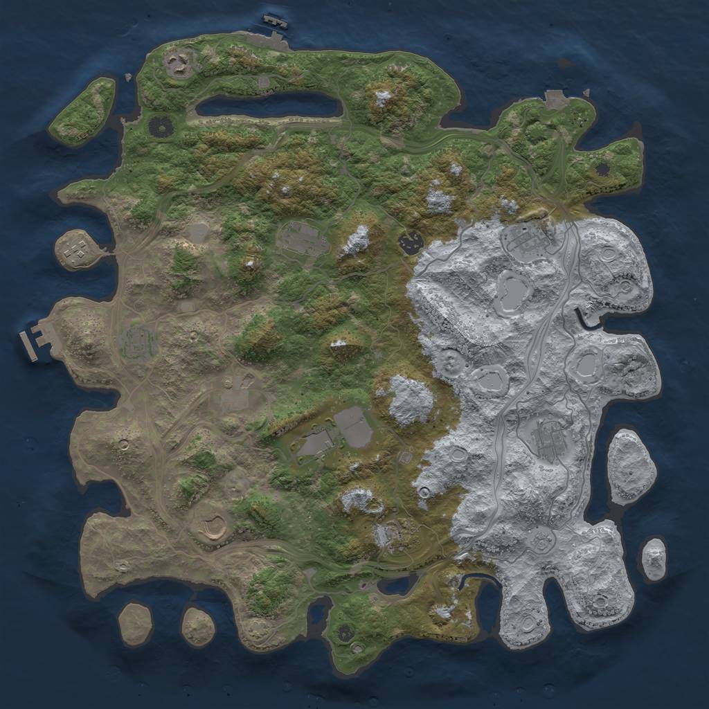 Rust Map: Procedural Map, Size: 4500, Seed: 848802618, 19 Monuments