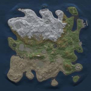 Thumbnail Rust Map: Procedural Map, Size: 3500, Seed: 923376519, 18 Monuments