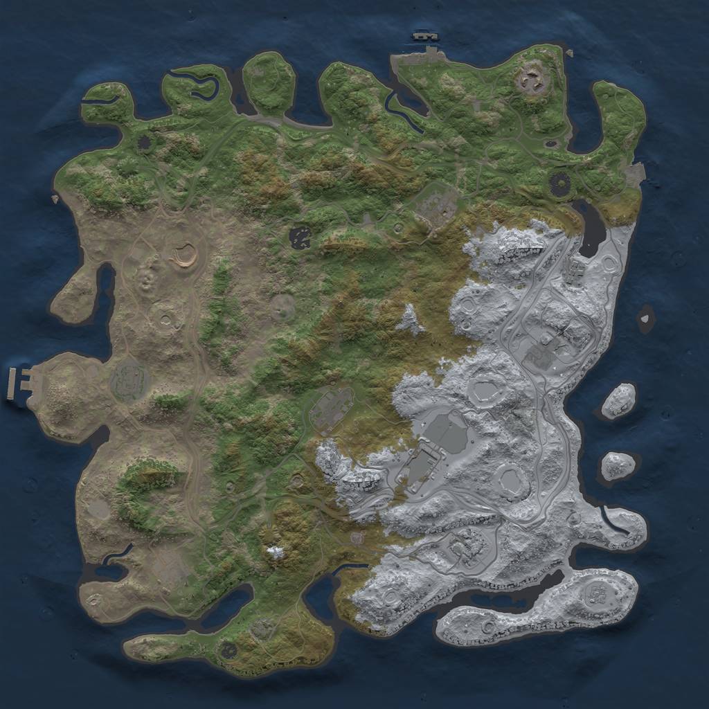 Rust Map: Procedural Map, Size: 4500, Seed: 1082024, 19 Monuments