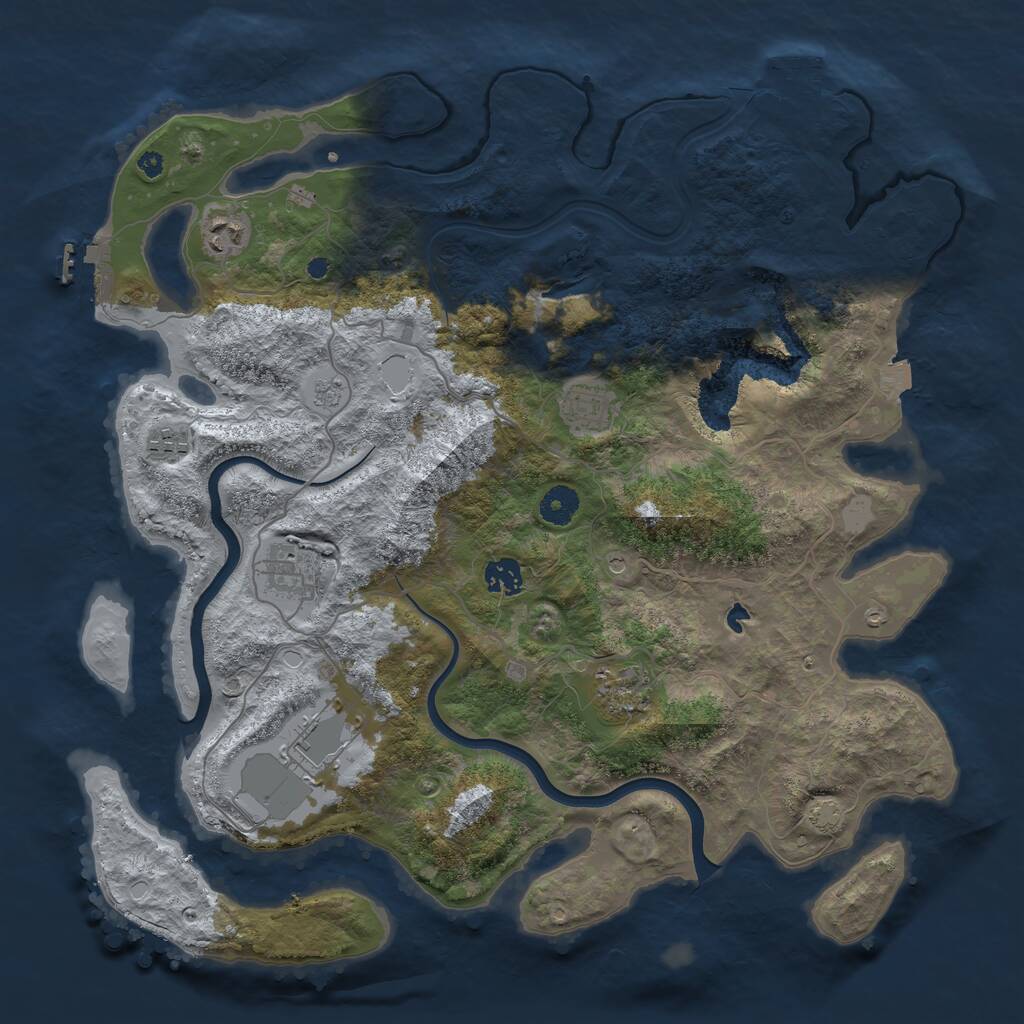 Rust Map: Procedural Map, Size: 4000, Seed: 13145811, 13 Monuments
