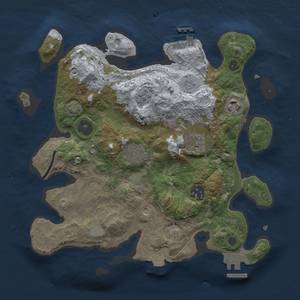 Thumbnail Rust Map: Procedural Map, Size: 3000, Seed: 1168604074, 13 Monuments