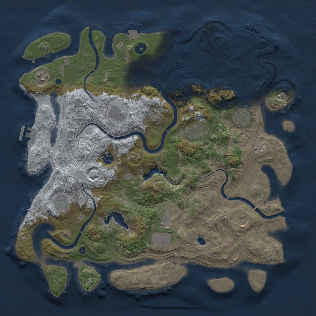 Rust Map: Procedural Map, Size: 4250, Seed: 27189, 15 Monuments